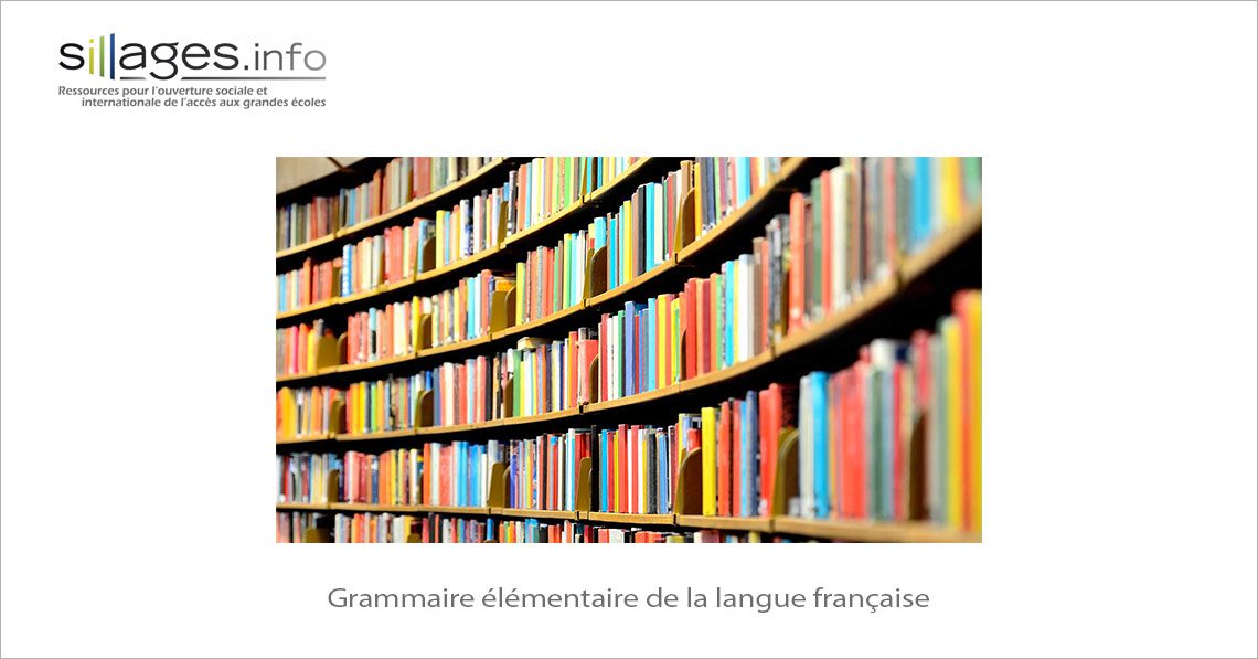 MOOC Grammaire élémentaire de la langue française